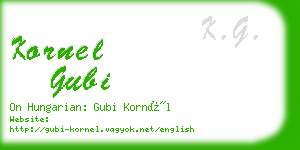 kornel gubi business card